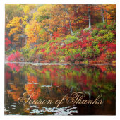 秋の陶磁瓦の反射 タイル (正面)