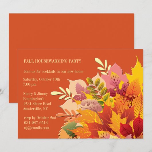 秋の陶酔の招待状 招待状 (正面/裏面)