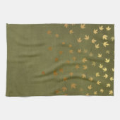 秋の陸軍少佐の階級章パターン キッチンタオル (横)