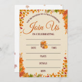 秋の集会 祝賀会 デザイン 招待状 (正面/裏面)