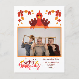 秋の離れ七面鳥の幸せ感謝祭の写真 ポストカード