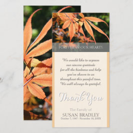 秋の離れ悔やみや弔慰Thank You photo card サンキューカード