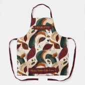 秋の離れ抽象芸術エプロン付き名前をカスタムする エプロン (正面)
