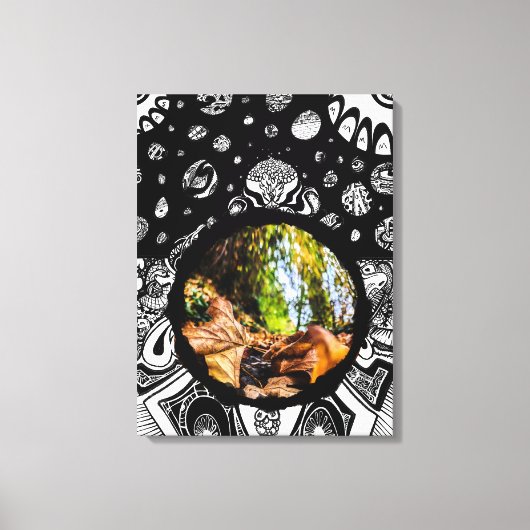 秋の離れ朝の キャンバスプリント (正面)