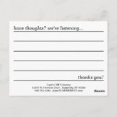 秋の雨のコメントカード ポストカード (裏面)