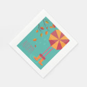 秋の雨靴と傘の紅葉 スタンダードランチョンナプキン (角)