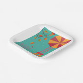 秋の雨靴と傘の紅葉 ペーパープレート (傾斜あり)