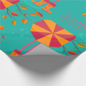 秋の雨靴と傘の紅葉 ラッピングペーパー