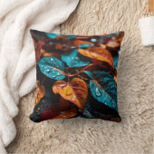 秋の雨:鮮やか紅葉 クッション (ブランケット)