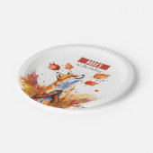 秋の雰囲気キツネ – 誕生日パーティー – ペーパープレート (アングル)