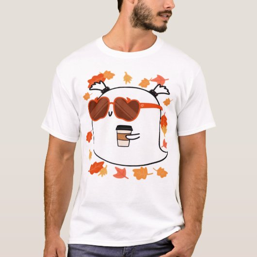 秋の雰囲気 かわいいおばけ クラシックTシャツ Tシャツ (正面)