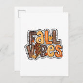 秋の雰囲気 秋の葉 パンプキンスパイス 感謝祭 インビテーションポストカード (正面/裏面)