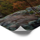 秋の雲の湖上の鮮やかな日の出 ポスター (角)