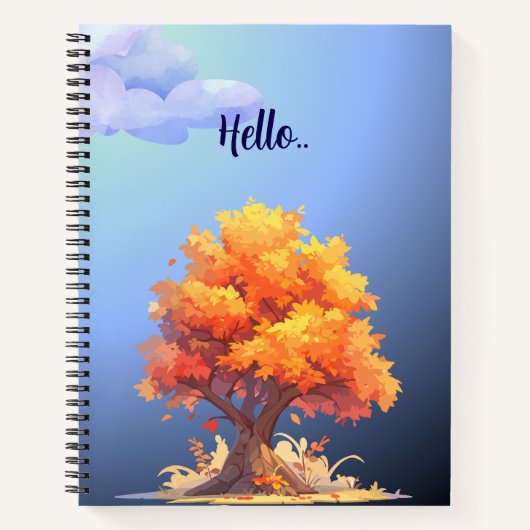 秋の雲&ツリー秋ノート – Cozy Season ノートブック (正面)