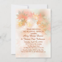 秋の霧のリハーサルのディナー招待状