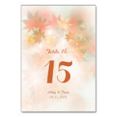 秋の霧結婚のテーブルカードautm3 テーブルナンバー (裏面)