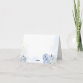 秋の青いパンプキン男の子ベイビーシャワー感謝カード サンキューカード (裏面)