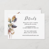 秋の青の黄金色の赤い葉の水色の結婚式 エンクロージャーカード (正面/裏面)