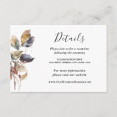 秋の青の黄金色の赤い葉の水色の結婚式 エンクロージャーカード (正面)