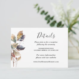 秋の青の黄金色の赤い葉の水色の結婚式 エンクロージャーカード