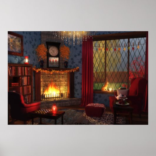 秋の静かなプリント ポスター (正面)