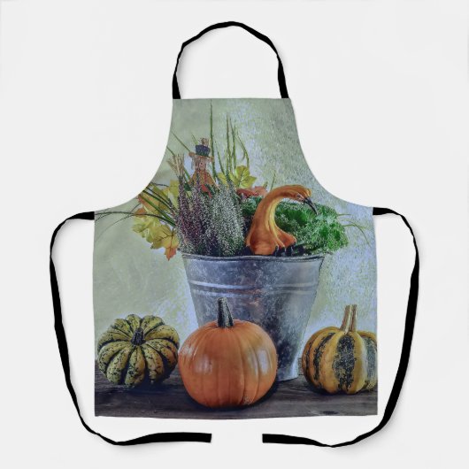秋の静かな生活カボチャ、花 エプロン (正面)