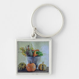 秋の静かな生活カボチャ、花 キーホルダー