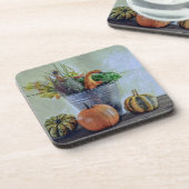 秋の静かな生活カボチャ、花 コースター (左側)