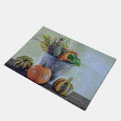 秋の静かな生活カボチャ、花 ドアマット (アングル)