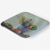 秋の静かな生活カボチャ、花 ペーパープレート (傾斜あり)