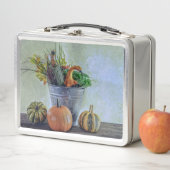 秋の静かな生活カボチャ、花 メタルランチボックス (インサイチュ)