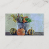 秋の静かな生活カボチャ、花 名刺 (裏面)