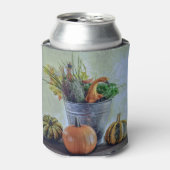 秋の静かな生活カボチャ、花 缶クーラー (缶正面)