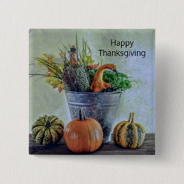 秋の静かな生活カボチャ、花 缶バッジ