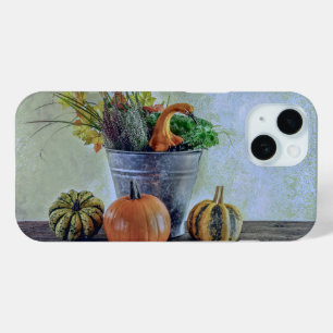 秋の静かな生活カボチャ、花 iPhone 15ケース