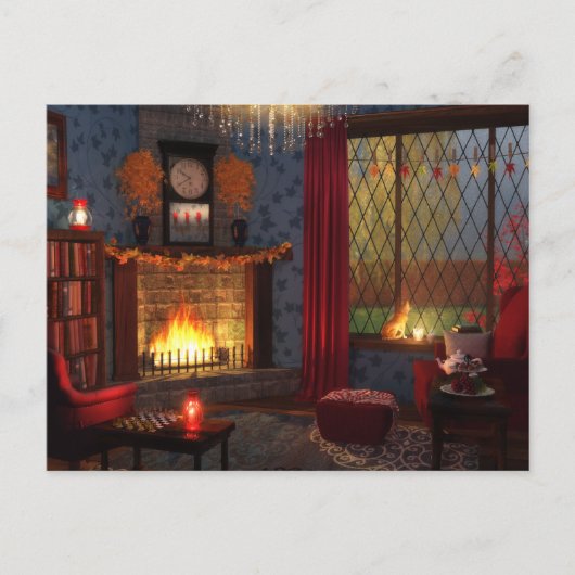 秋の静かはがき ポストカード (正面)