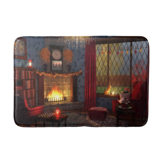 秋の静けさの浴場 バスマット (正面)