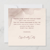 秋の願い&子猫キス、秋シーズングリーティング カード (裏面)