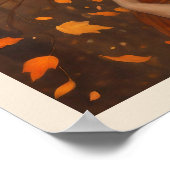 秋の風の女性インウッズアートヌエボプリント ポスター (角)