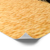 秋の風光明媚な山道の黒馬 ポスター (角)