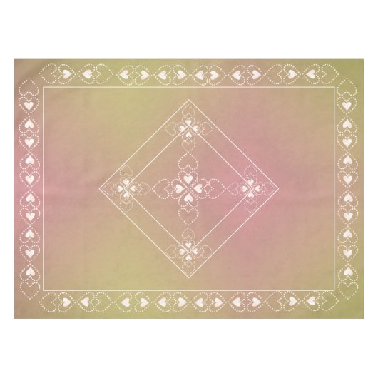 秋の風化石とケルト十字付き/ハート テーブルクロス (正面(横))