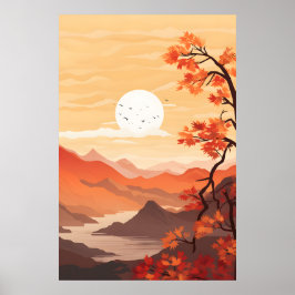 秋の風景の美しいを捉える ポスター