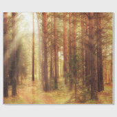 秋の風景の背景、霧の中の日光 ラッピングペーパー (フラット)