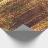 秋の風景の背景、霧の中の日光 ラッピングペーパー (角)