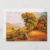 秋の風景デザインハロウィン感謝祭招待状 招待状 (正面)