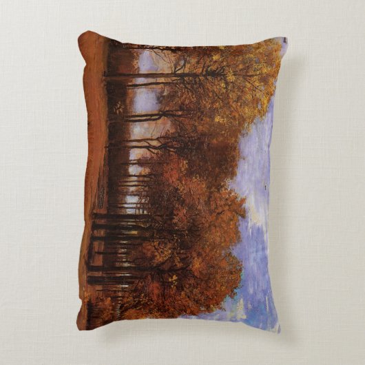 秋の風景バイビンセントファンゴッホ アクセントクッション (裏面(縦))