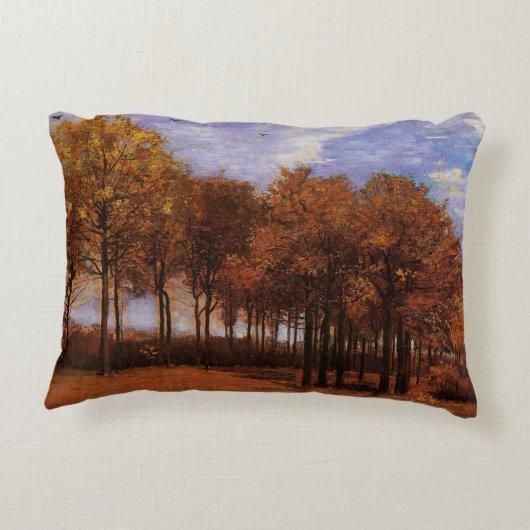 秋の風景バイビンセントファンゴッホ アクセントクッション (裏面)
