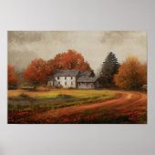秋の風景プリント、紅葉の壁掛けアート、ロシア ポスター (正面)
