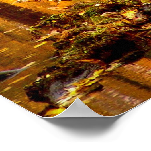 秋の風景林写真自然壁ポスター ポスター (角)