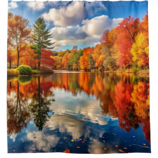 秋の風景用シャワーカーテン シャワーカーテン (正面)